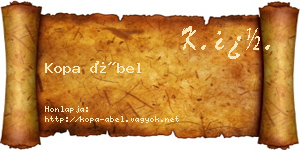 Kopa Ábel névjegykártya